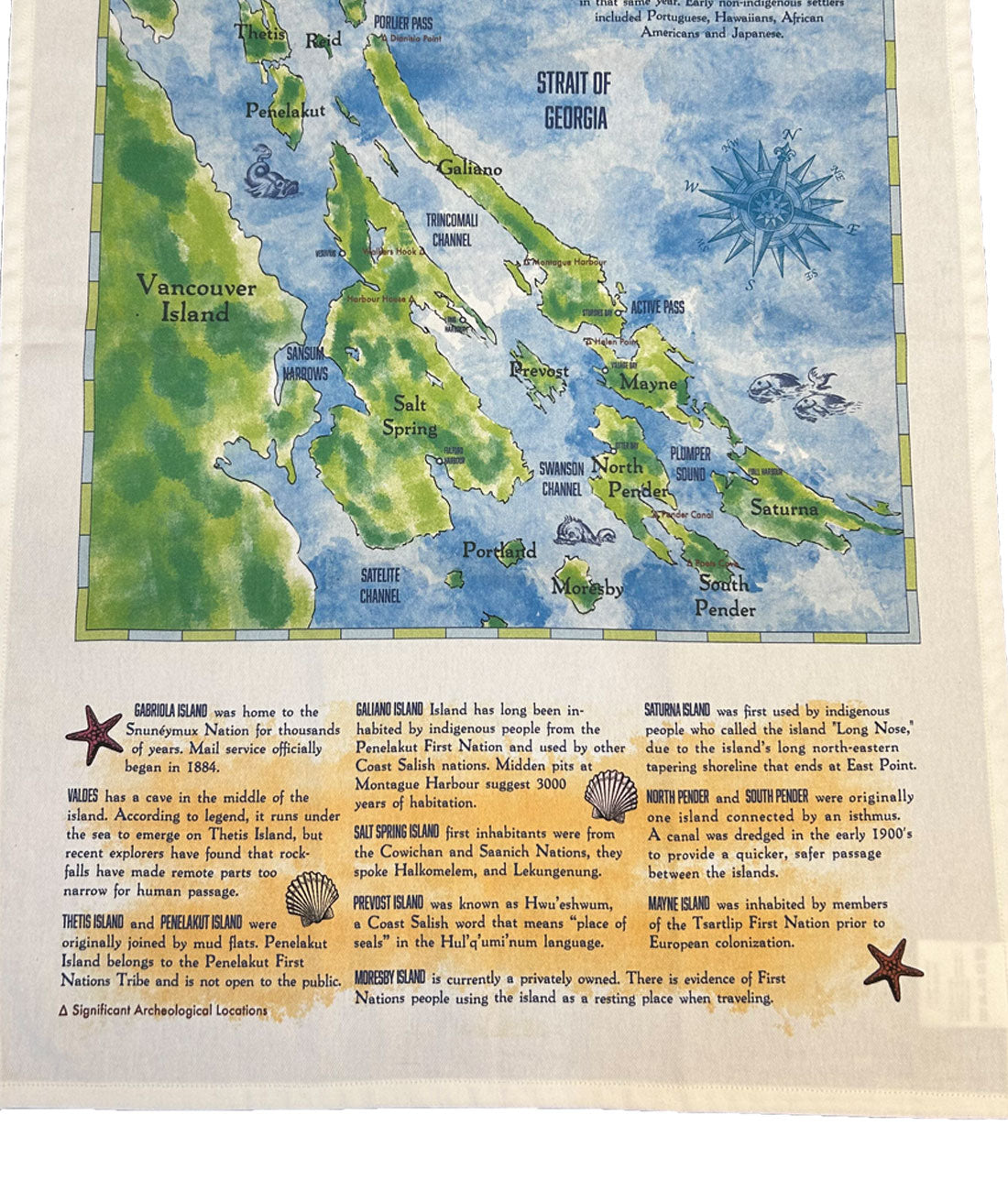 Southern Gulf Islands Tea Towel