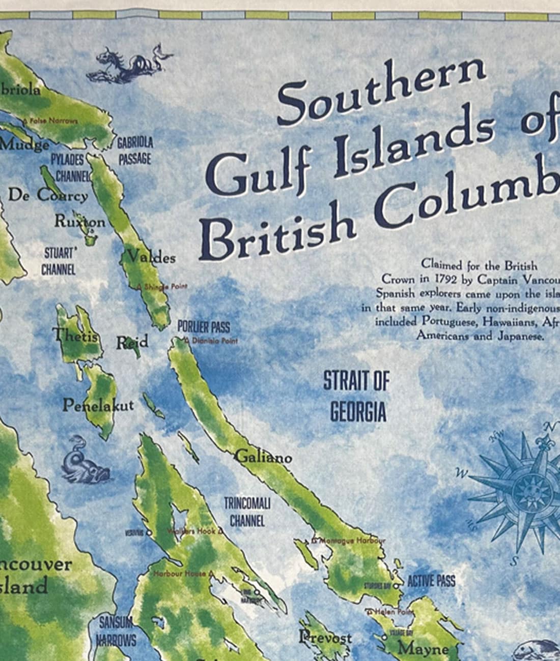 Southern Gulf Islands Tea Towel