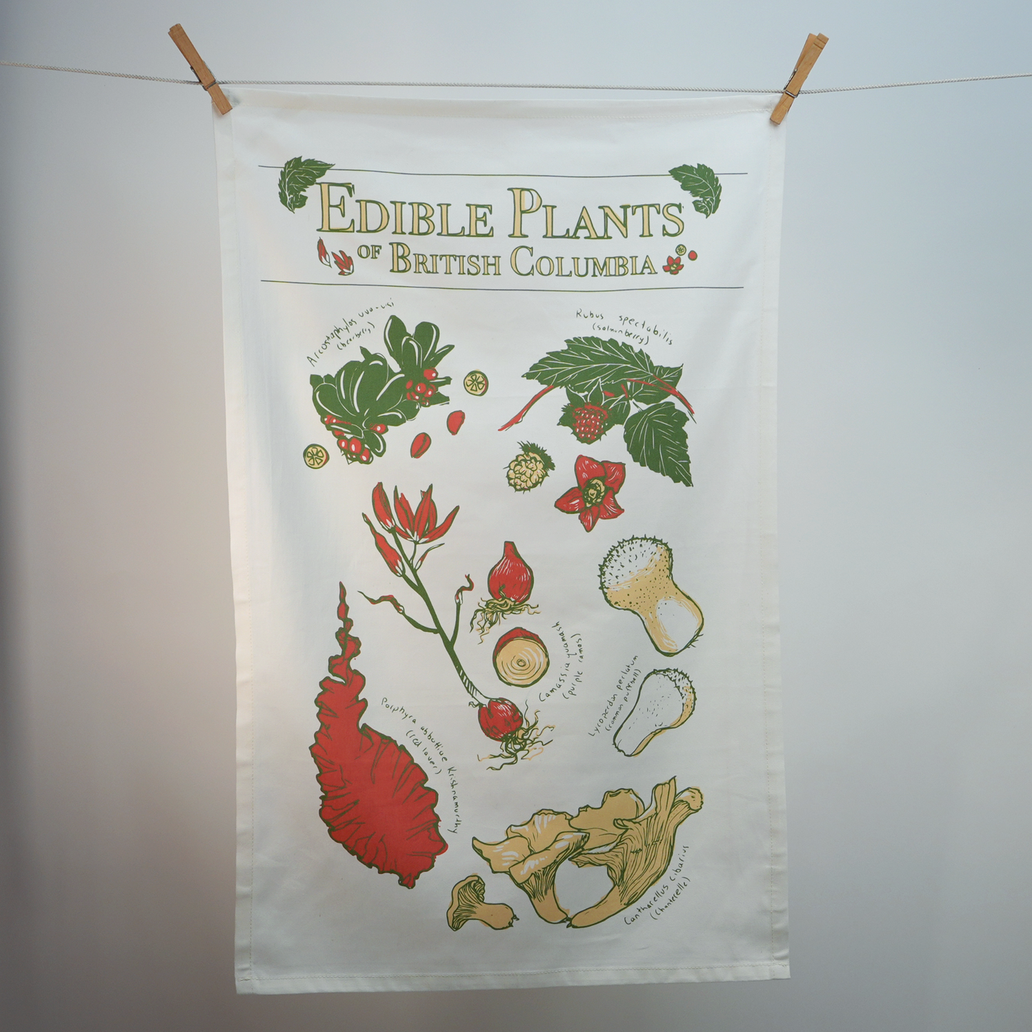 Edible Plants Tea Towel