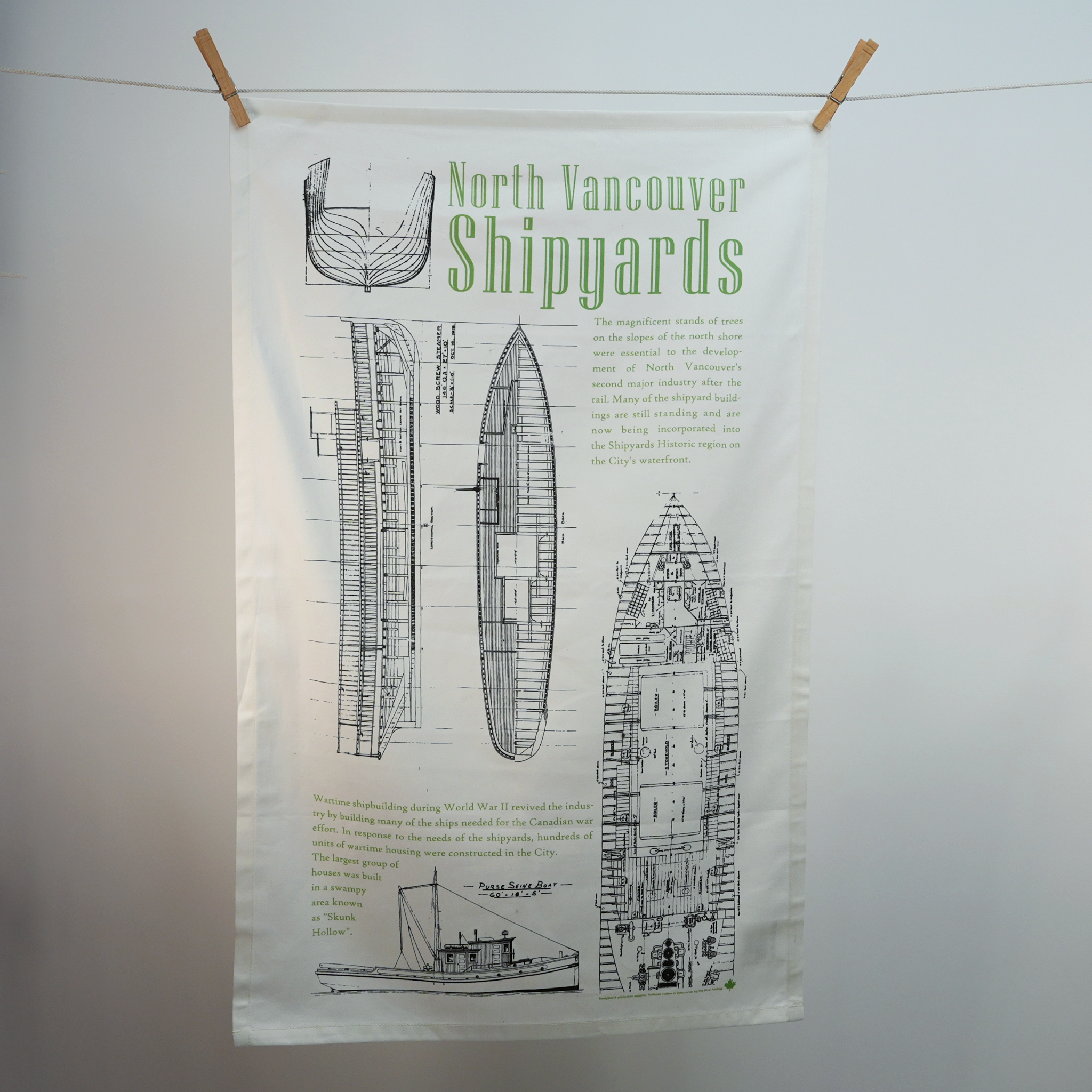 North Vancouver Shipyards Tea Towel