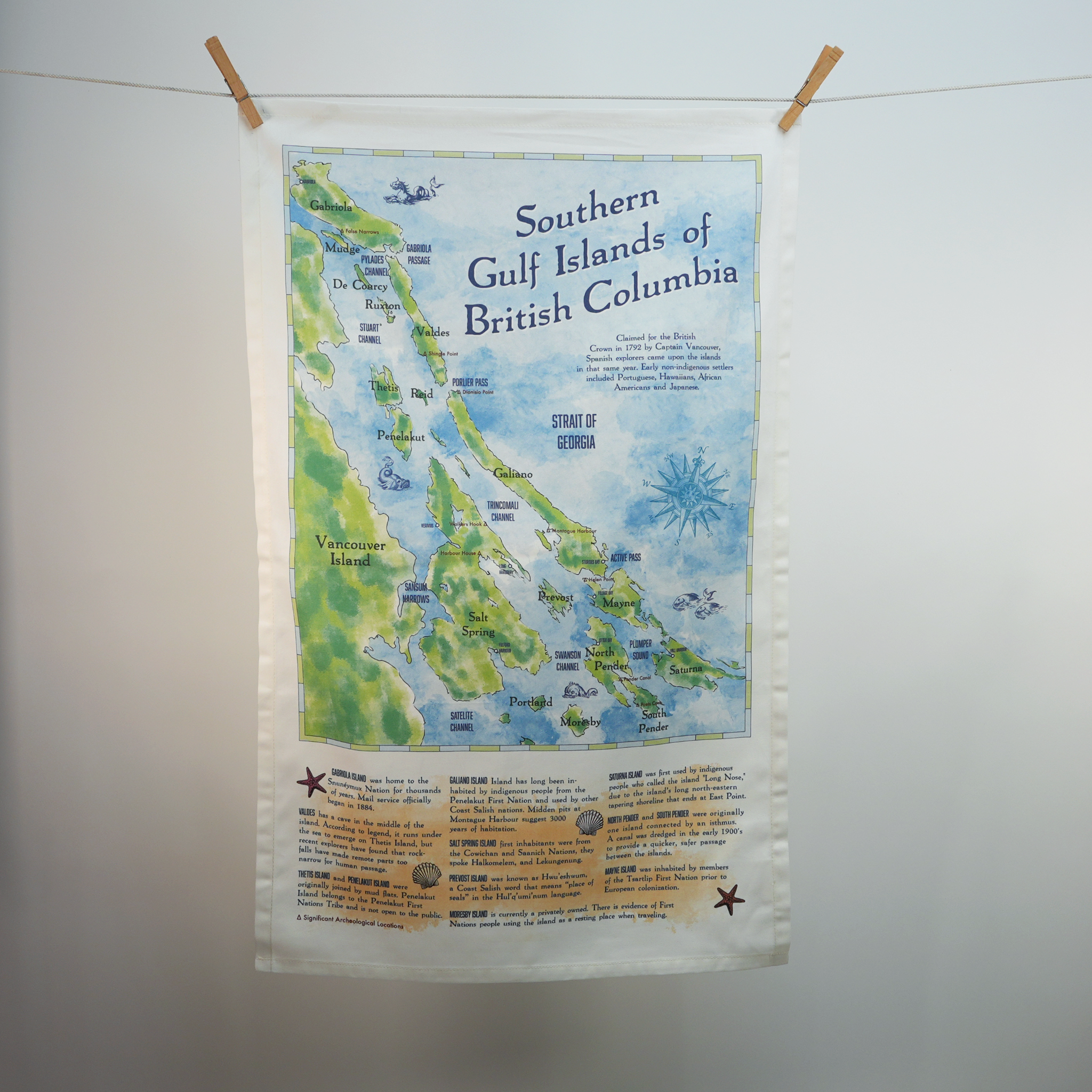 Southern Gulf Islands Tea Towel