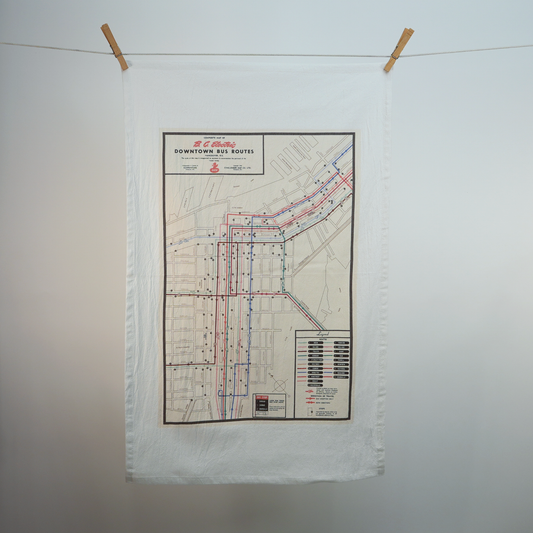 Vancouver Bus Route Tea Towel