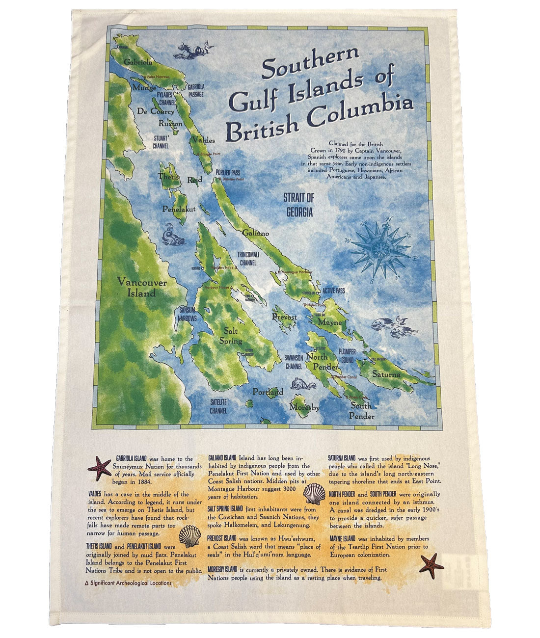 Southern Gulf Islands Tea Towel